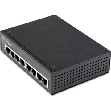 StarTech.com Industrial 8 Port Gigabit PoE Switch - 30W