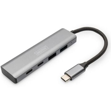 USB Hub Digitus USB 3.0 4-Port Aluminum 2x USB-A, 2x USB-C
