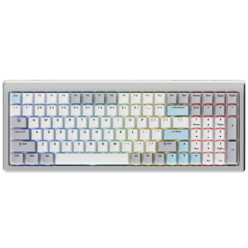 Ducky Cushion 98, 96%, US-layout, Shush Green switches Zilver - Toetsenbord