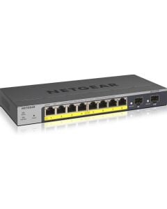 NETGEAR 8-poorts Gigabit PoE+ Ethernet Smart Switch met 2 SFP poorten en Cloud Management (GS110TPv3) - Switch