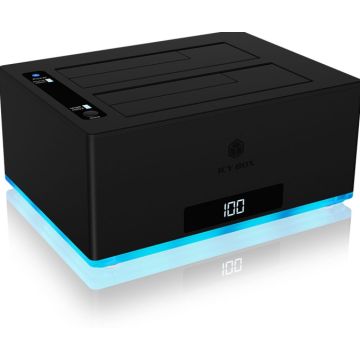 HDD acc ICY BOX Dockingstation for 2x 2,5" or 3,5" RGB, black, USB 3.0, HDD/SSD