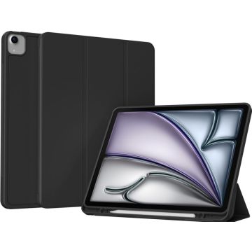 Accezz Smart Silicone Bookcase iPad Air 13 inch (2024) M2 - Zwart
