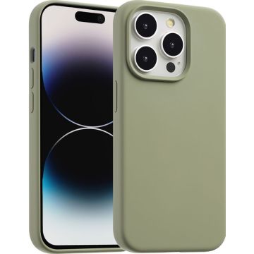Accezz Liquid Silicone Backcover met MagSafe iPhone 14 Pro - Cooper Green