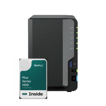 Synology DS225+ 2Bay 8TB NAS met 2x 4TB Synology Plus HDD - NAS-server