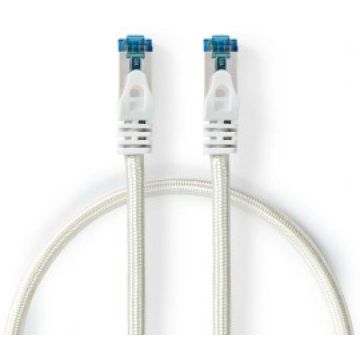 CAT6a-Kabel / S/FTP / RJ45 Male / RJ45 Male / 0.50 m / Snagless / Rond / Gevlochten / PVC / Zilver / Cover Window Box
