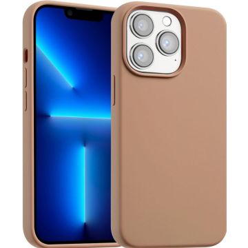Accezz Liquid Silicone Backcover met MagSafe iPhone 13 Pro Max - Light Brown