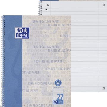 Oxford collegeblok Recy. A4+ 220 x 295 mm 80 Bl. Liniert