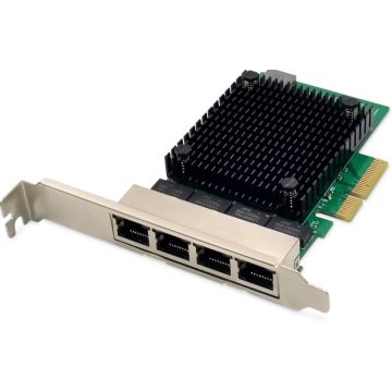 DIGITUS Netzwerkkarte 4Port RJ45 RTL8125B 2,5GBits ServerNIC