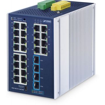 Planet Industrial L2+ 24-Port Managed Switch IGS-4215-24T4X