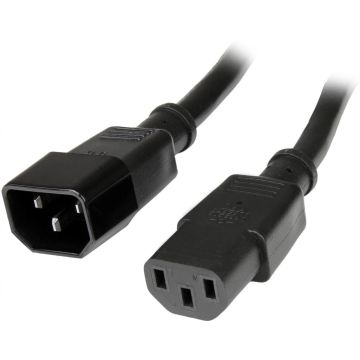 StarTech.com 30cm Stroom Verlengkabel, C14 naar C13 Voedingskabel, 10A 125V, 18AWG, Computer Stroomkabel, IEC-320-C14 naar IEC-320-C13 AC Verlengkabel voor Netvoeding, UL-Listed (PXT1001) - Stroomverlengkabel