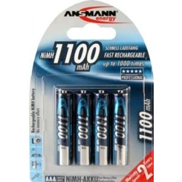1x4 NiMH rech. battery 1100 Micro AAA 1050 mAh