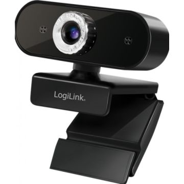 LogiLink Webcam USB 2.0, HD 1920x1080, met microfoon, zwart.