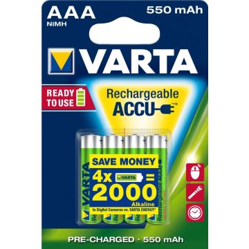 Varta accu RECHARGE Power AAA HR03 550mAh 4St.