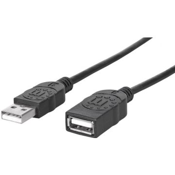 Manhattan USB 2.0 verlengskabel 1m A-stekker/A-Buchse
