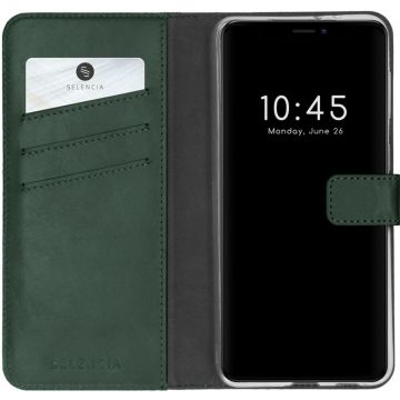 Selencia Echt Lederen Bookcase iPhone 13 Mini - Groen