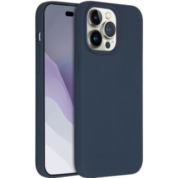 Accezz Liquid Silicone Backcover iPhone 14 Pro Max - Donkerblauw