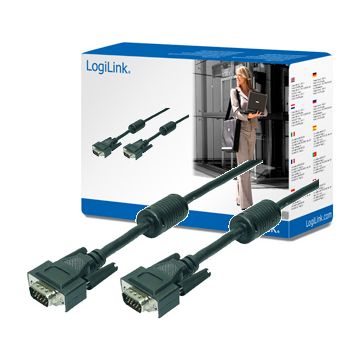 Logilink VGA Cable 2xST black 2x Ferrit Core 10M