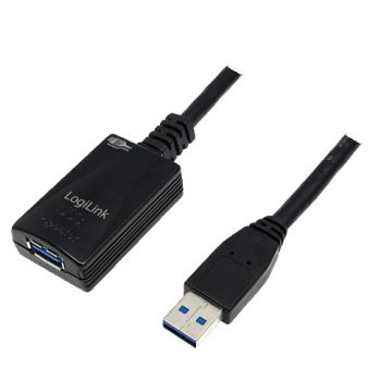 Logilink USB Kabel A -> A St/Bu 5.00m Verl. zwart
