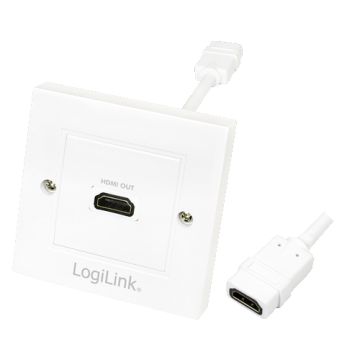 Logilink HDMI Adapter, wall socket, 1-port, white