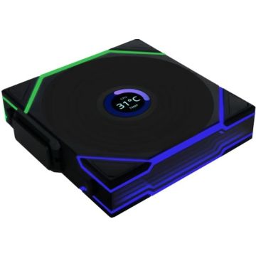 Lian Li UNI FAN TL140 Wireless LCD Reverse Blade Black - Ventilator