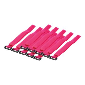 Logilink Kabelbinder met klittenband roze 10 stuks