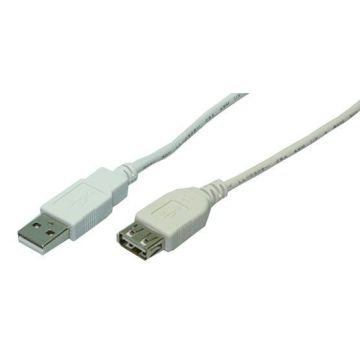 Logilink USB Kabel A -> A St/Bu 3.00m grijs