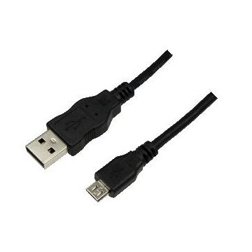 USB Kabel LogiLink A -> micro B St/St 0.60m zw