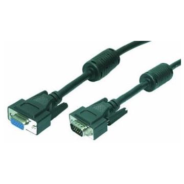 Logilink VGA Cable ST/BU black 2x Ferrit Core 5M