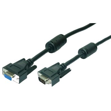 Logilink VGA Cable ST/BU black 2x Ferrit Core 1,80M