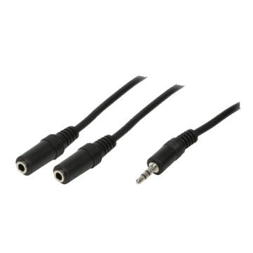 Logilink AudioVerl. 1x 3,5mm -> 2x 3,5mm St/Bu 0.20m bk