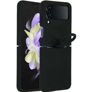 Accezz Liquid Silicone Backcover Samsung Galaxy Z Flip 4 - Zwart