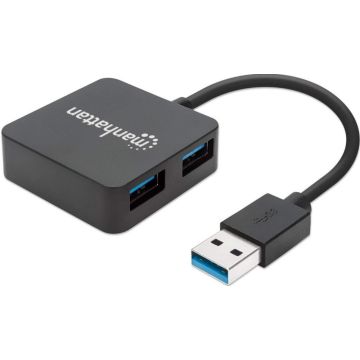 Manhattan USB-HUB 4-Port USB 3.0 zwart