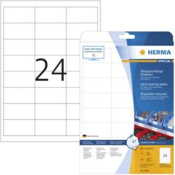 HERMA Etik. strapazierf. A4 wit 66,0x33,8 mm wfest 240 St.