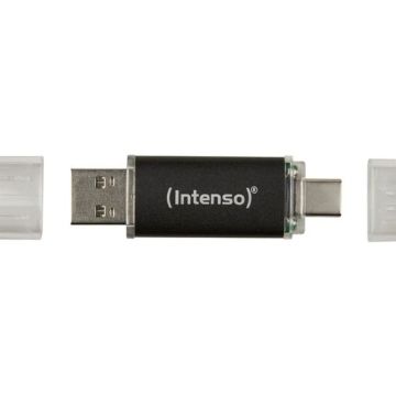 Stick Intenso 256GB USB-A + USB-C black Twist Line