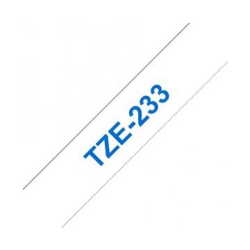 Brother TZe-233 - Blauw op wit