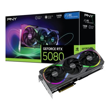 PNY GeForce RTX 5080 16GB ARGB Overclocked Triple Fan - Videokaart
