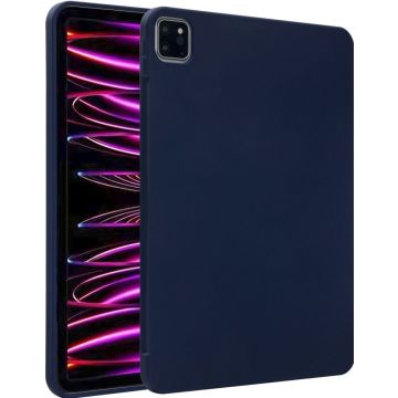 Accezz Liquid Silicone Backcover met penhouder iPad Pro 11 (2018/2020/2021/2022) - Donkerblauw
