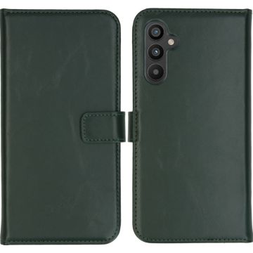 Selencia Echt Lederen Bookcase Samsung Galaxy A34 (5G) - Groen