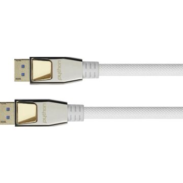Python DisplayPort 2.0 Kabel Nylongeflecht weiß 0,5m
