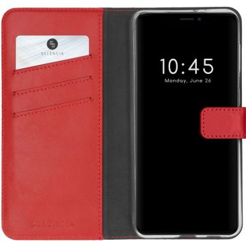 Selencia Echt Lederen Bookcase iPhone 13 - Rood