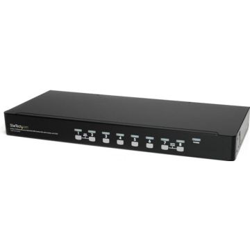 StarTech.com 8 Port 1U Rackmount USB KVM Switch Kit with OSD and Cables - Rack mount KVM