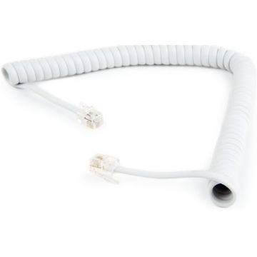 gembird Spiralkabel Telefonhörer, RJ10 (4P4C), 2 m, weiß