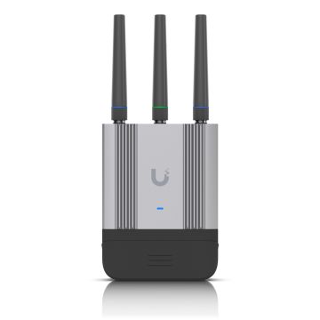 Ubiquiti UMR-Industrial, Router voor mobiele netwerken, Zwart, Grijs, Aluminium, Polycarbonaat (PC), Wand-/paal-/DIN-railmontage, Status, Gigabit Ethernet
