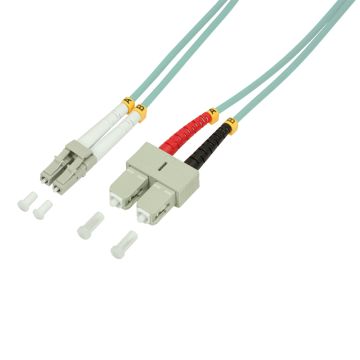 Logilink Glasfaser Patchkabel OM3 50/125Á LC-SC 0,5m türkis