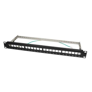 Logilink Keystone Patchpanel 19", 24 Module, leer, zwart.