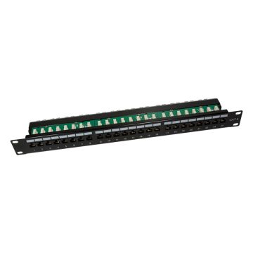 Logilink Patchpanel 24-Port RJ45 19" Cat6 UTP ungesch.,zwart