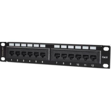 Intellinet 10"" Patchpanel 1HE 12-Port Cat6 UTP zwart