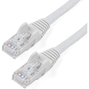 StarTech.com 50ft CAT6 Cable, 10 Gigabit Snagless RJ45 650MHz 100W PoE Cat 6 Patch Cord, 10GbE UTP CAT6 Network Cable, White CAT6 Ethernet Cable, Fluke TestedWiring is UL CertifiedTIA - Category 6
