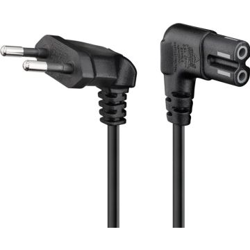 goobay Netzkabel Eurostecker 90Â° bk 2m
