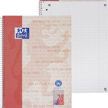 Oxford collegeblok Recy. A4+ 220 x 295 mm 80 Bl. Kariert